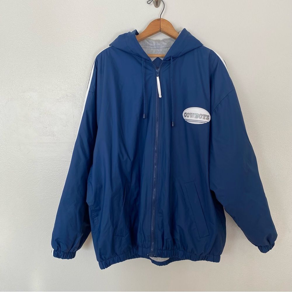 Vintage NFL Dallas Cowboys Game Day Men's Jacket Size XL Hood Water Resistant